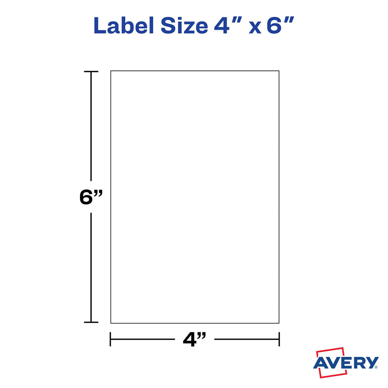 Avery Removable Labels, 4" x 6" Blank Labels, Laser/Inkjet Printable Labels, 40 Labels per Pack, 3 Packs, 120 Total Labels (5454) 120 Labels - LeoForward Australia