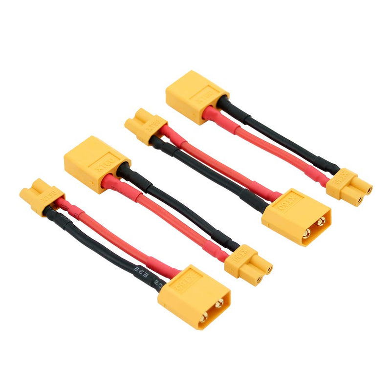  [AUSTRALIA] - 4pcs Male XT60 to Female XT30 / XT-30 Connector Adapter with 16awg 5cm Wire(BDHI-90)