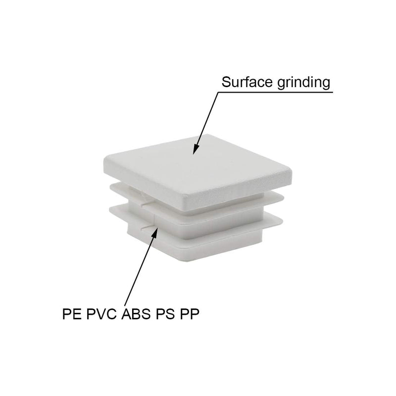  [AUSTRALIA] - Suiwotin 12Pack 13mm (1/2 Inch) Square White Plastic Plug, Square Tubing End Caps, Tubing Post End Cap for Square Tubing/White Plastic Square Plugs (White ) 13mm (1/2 Inch)