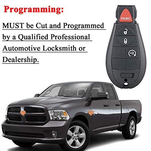  [AUSTRALIA] - SaverRemotes 4 Button Key Fob Compatible for 2013-2018 Dodge Ram 1500 2500 3500 Keyless Entry Remote Replacement for GQ4-53T
