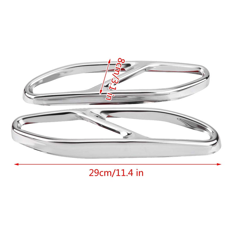 KIMISS 2Pcs Car Stainless Steel Silver Exhaust Tailpipe Cover Trim for Mercedes Benz S Class W222 2018 - LeoForward Australia