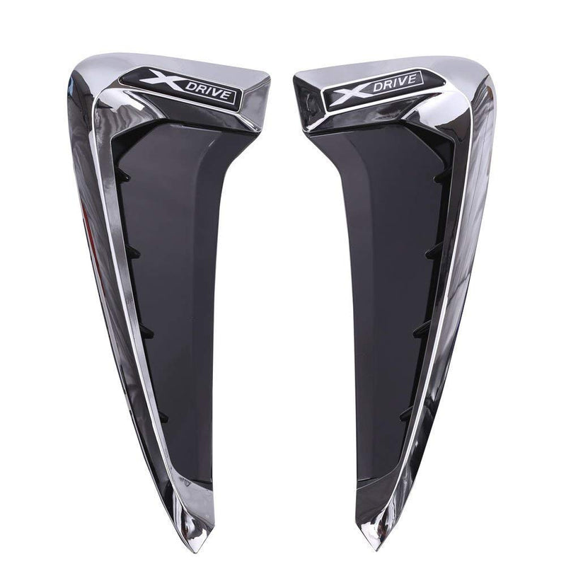METYOUCAR ABS Xdrive Shark Gills Side Fender Vent Decoration Trim for BMW X5 F15 X5M F85 14-17(Silver+White) - LeoForward Australia