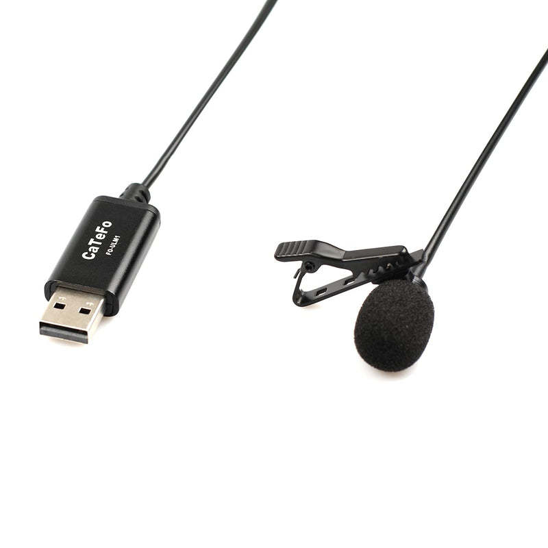  [AUSTRALIA] - CaTeFo FO-ULM1 USB Lavalier Microphone, Omnidirectional Condenser Mic with Clip, Plug & Play Perfect for PC Laptop Mac Video Recording YouTube Skype Streaming Podcasting Gaming