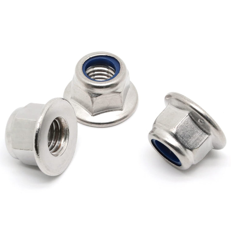  [AUSTRALIA] - M6-1.0 Flange Nylon Insert Lock Nuts Flanged Locknuts, DIN 6926, Stainless Steel 18-8 (304), Bright Finish, 25 PCS M6 (25 PCS)