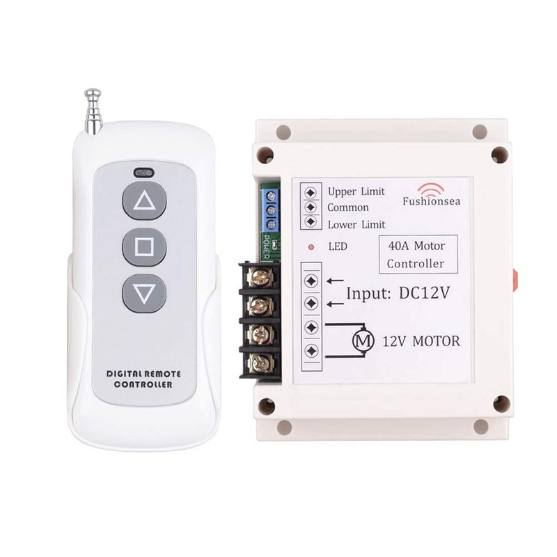  [AUSTRALIA] - DC 12V 40A Motor Remote Control Switch 2CH Motor Forward and Reverse Wireless Switch, 433Mhz Remote Control Relay Use for Car, Motor, Electric Curtain, Water Pump and More