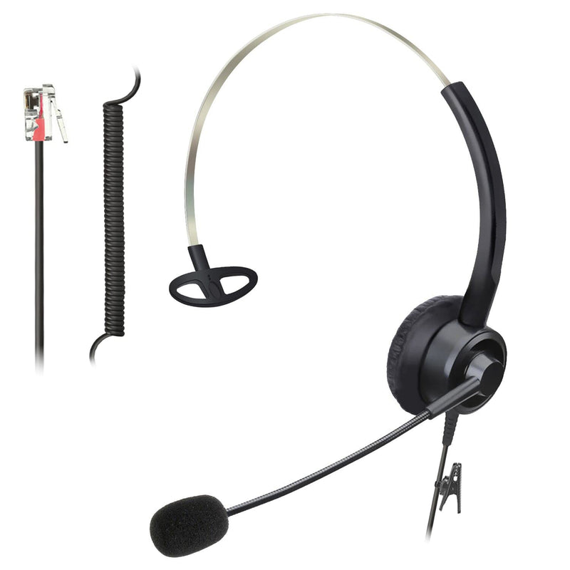  [AUSTRALIA] - RJ9 Telephone Headsets with Microphone Noise Cancelling, Corded Office Phone Headsets Compatible with Yealink T27G T29G T40G T41P T41S T42S T46S T48S T53W T55A Avaya 9608 9611 9630 J169 J179 Black