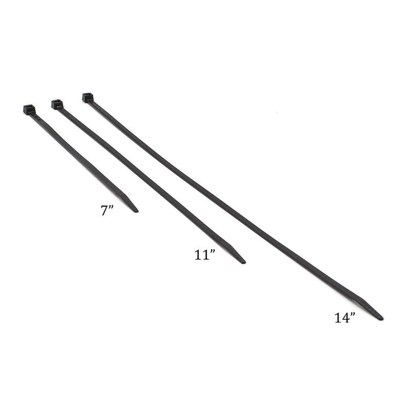  [AUSTRALIA] - 7 inch Black Nylon Zip Ties - Strong Zip Tie, Wire Ties - Indoor and Outdoor Rated -Screw Mounting Hole, Zip Ties (Wire Ties, Cable Ties), 100 Pack - Black - 7" 7 Inch