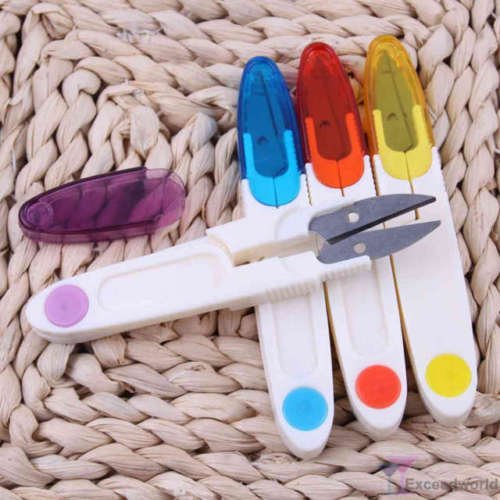  [AUSTRALIA] - ALL in ONE 4pcs Multipurpose U-type Scissor Yarn Scissor with Protective Cover Sewing Scissors Clothes Thread Embroidery Cross-stitch Craft Clipper Cutter for DIY Craft Tailor