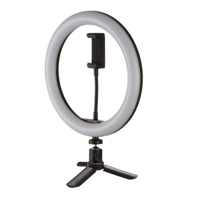  [AUSTRALIA] - Fotga 10" Selfie LED Ring Light w/Cell Phone Holder,Dimmable 3 Light Mode 3000K-5000K,for Live Stream Makeup,YouTube Vimeo Tiktok Vlog Video Shooting,Photography Lighting,1/4" Screw Mount,USB Power