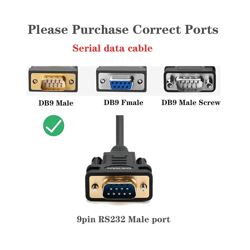  [AUSTRALIA] - OIKWAN USB to RS232 DB9 Serial Cable Male Converter Adapter with FTDI Chipset for Windows 11,10, 8.1, 8, 7, Vista, XP, 2000, Linux and Mac OS X 10.6 (10ft)… 10FT USB to DB9