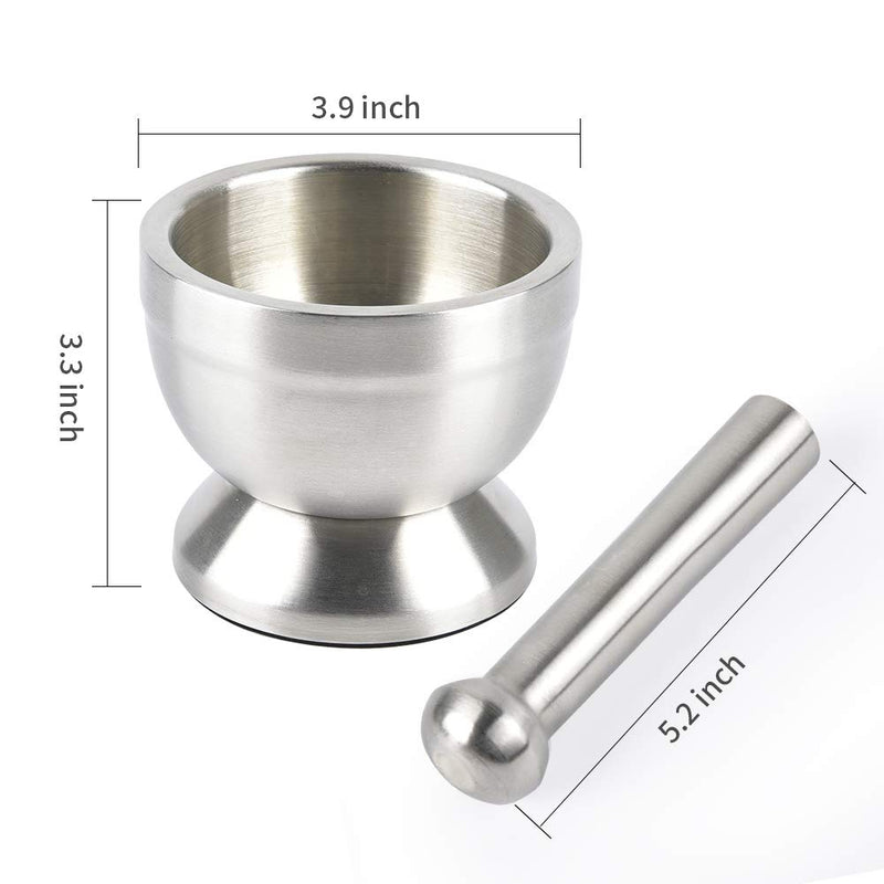  [AUSTRALIA] - Mortar and Pestle, Sopito 18/8 Stainless Steel Spice Grinder Pill Crusher with Lid for Crushing Grinding Ergonomic Design with Anti Slip Base and Comfy Grip
