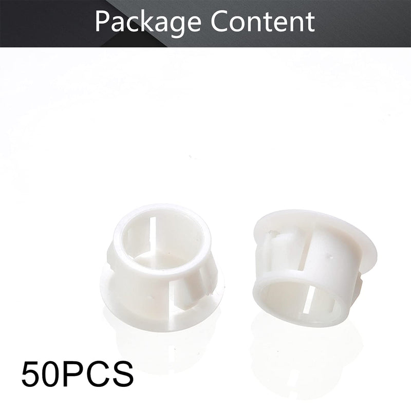 Fielect 50pcs Hole Plugs 12.7mm x 10.3mm White Nylon Round Snap Panel Locking Hole Plugs Cover Cable Snap Bushing SKT-13 - LeoForward Australia