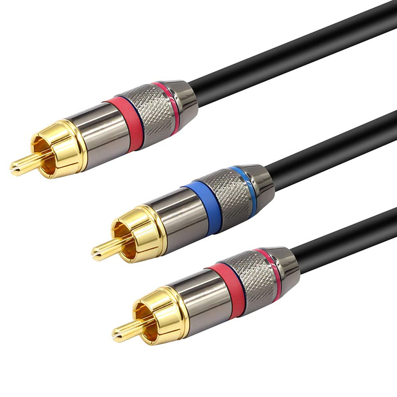 YABEDA RCA Y Cable,Gold Plated RCA Male to Dual RCA Male (1 Male to 2 Male) Stereo Audio Y Adapter Subwoofer Cable - 1.6feet/50cm - LeoForward Australia
