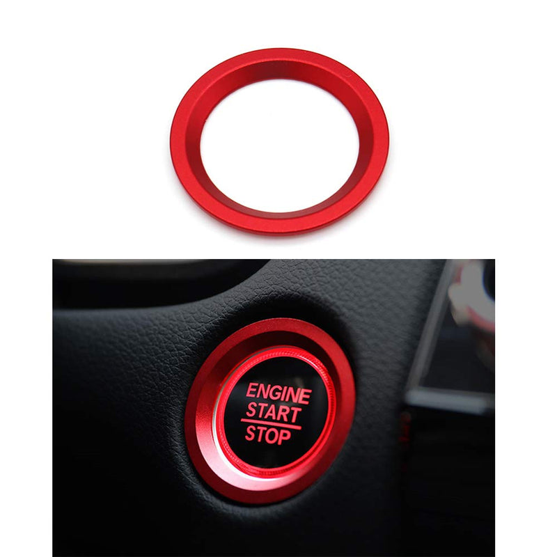 [AUSTRALIA] - Thor-Ind 4pcs Aluminum Interior Console Trim for Honda CRV CR-V 2017 2018 2019 AC Air Conditioning Knob Start Stop Button Navigation Volume Knob Cover Trim (Red) Red