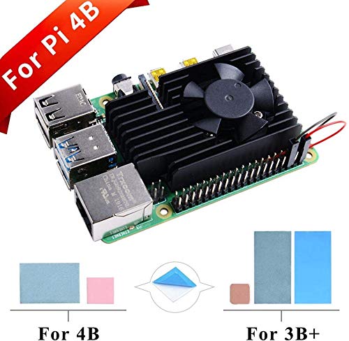  [AUSTRALIA] - GeeekPi Raspberry Pi 4 Fan Kit, Aluminum Heatsink with Fan for Raspberry Pi 4B & Raspberry Pi 3B + / 3B