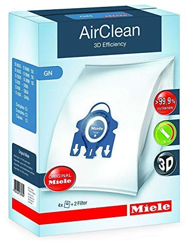 Miele GN AirClean 3D Efficiency Vacuum Cleaner Bags - 2 Boxes - Includes 8 Genuine Airclean GN Bags + 2 Genuine Super Air Clean Filter + 2 Genuine Pre-Motor Protection Filters - LeoForward Australia