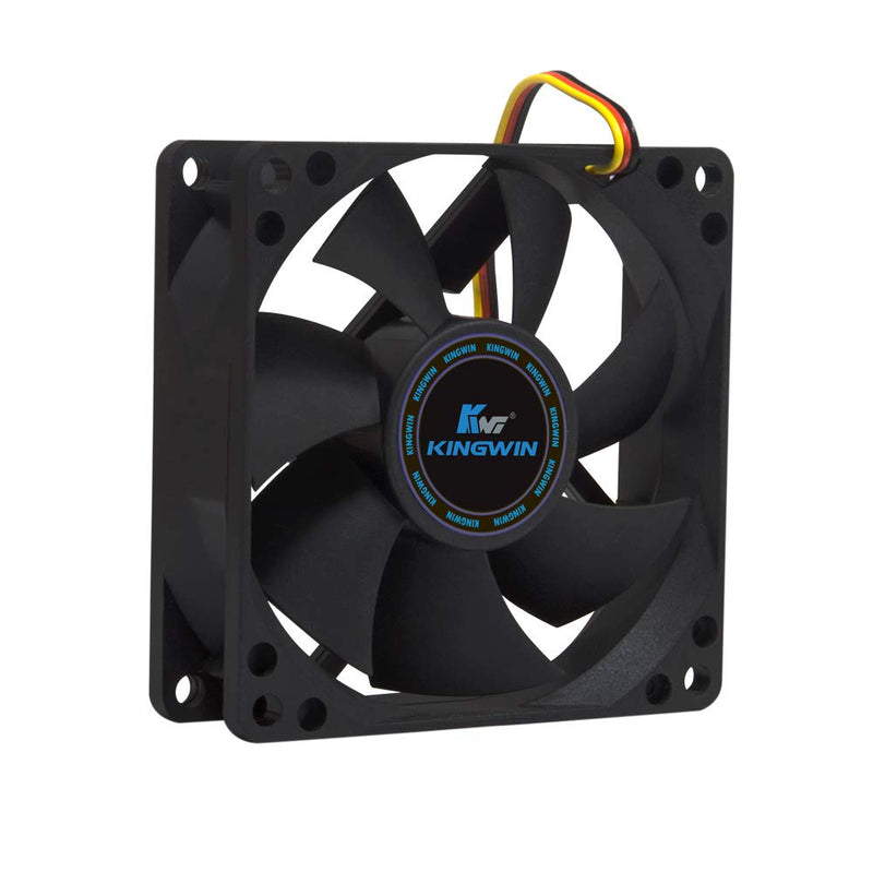  [AUSTRALIA] - Kingwin 80mm Silent Fan for Computer Cases, Mining Rig, CPU Coolers, Computer Cooling Fan, Long Life Bearing, and Provide Excellent Ventilation for PC Cases-[Black] CF-08LB 80 mm
