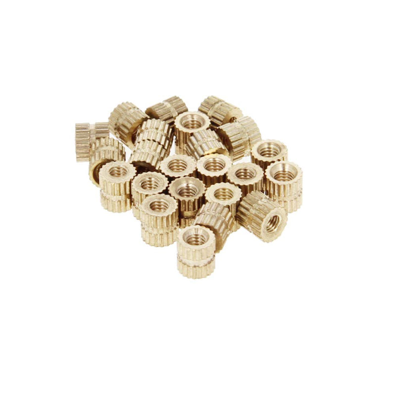  [AUSTRALIA] - MroMax M3 Knurled Insert Nuts, M3x5x5mm Female Thread Brass Knurled Threaded Insert Embedment Nuts Metric Pressed Fit into Holes for 3D Printing Injection Molding Gold 200Pcs
