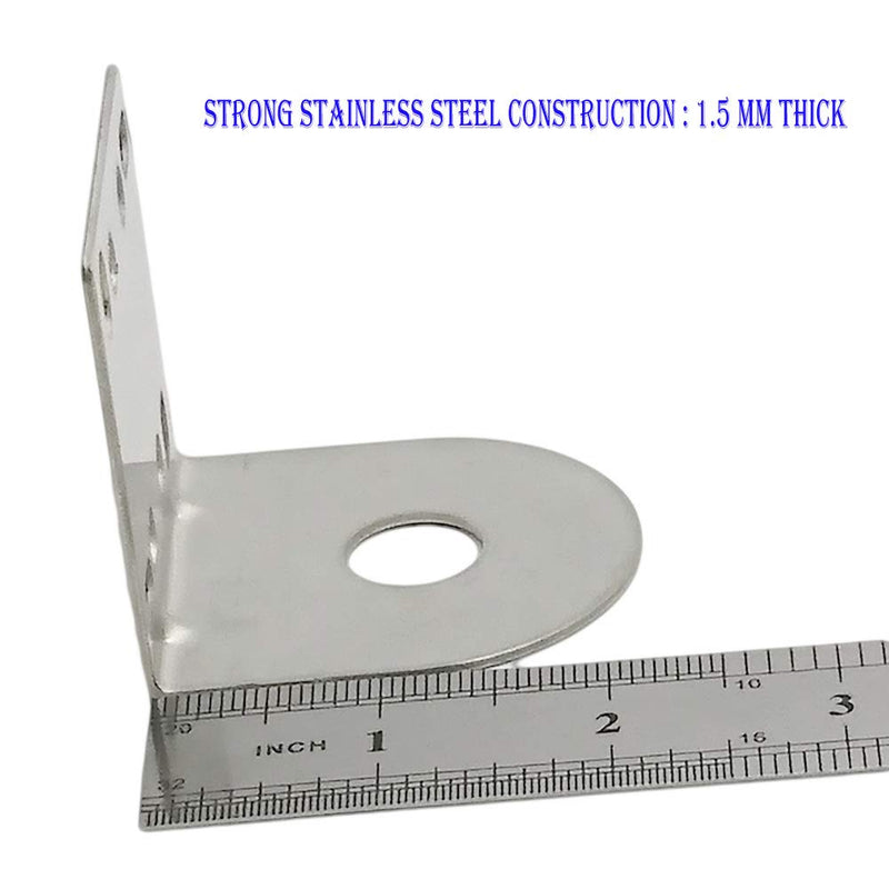  [AUSTRALIA] - UngSung Stainless Steel Antenna Mount Bracket with U Bolts for Ham UHF VHF CB Cellular Trucker Antenna Accepted SO-239 3/8-24 Stud N Type Connector Antenna Mount to Mast Clamp
