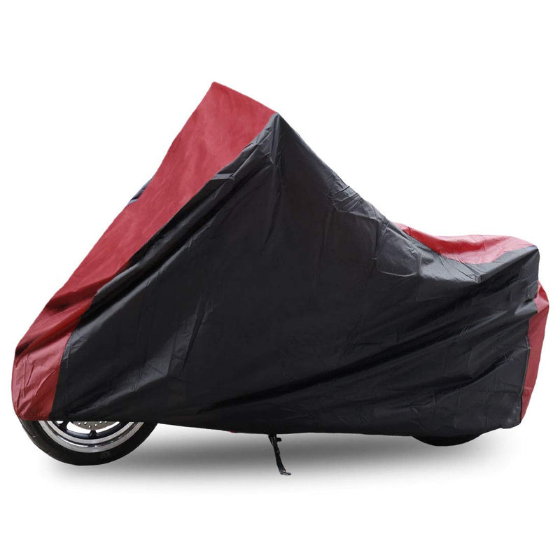  [AUSTRALIA] - uxcell XXXL 180T Rain Dust Motorcycle Cover Red&Black Outdoor UV Rainproof 116" for Honda Victory Kawasaki Yamaha Suzuki Harley Davidson