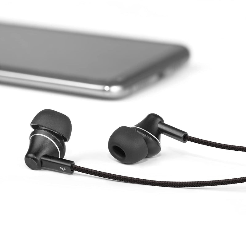  [AUSTRALIA] - LUDOS AURIS Wired Earbuds in-Ear Headphones with Microphone, 5 Year Warranty, Noise Isolating Earphones, Volume Control, and Stereophonic Clarity – Corded Ear Buds Includes 3 Pairs of Earbud Ear Tips