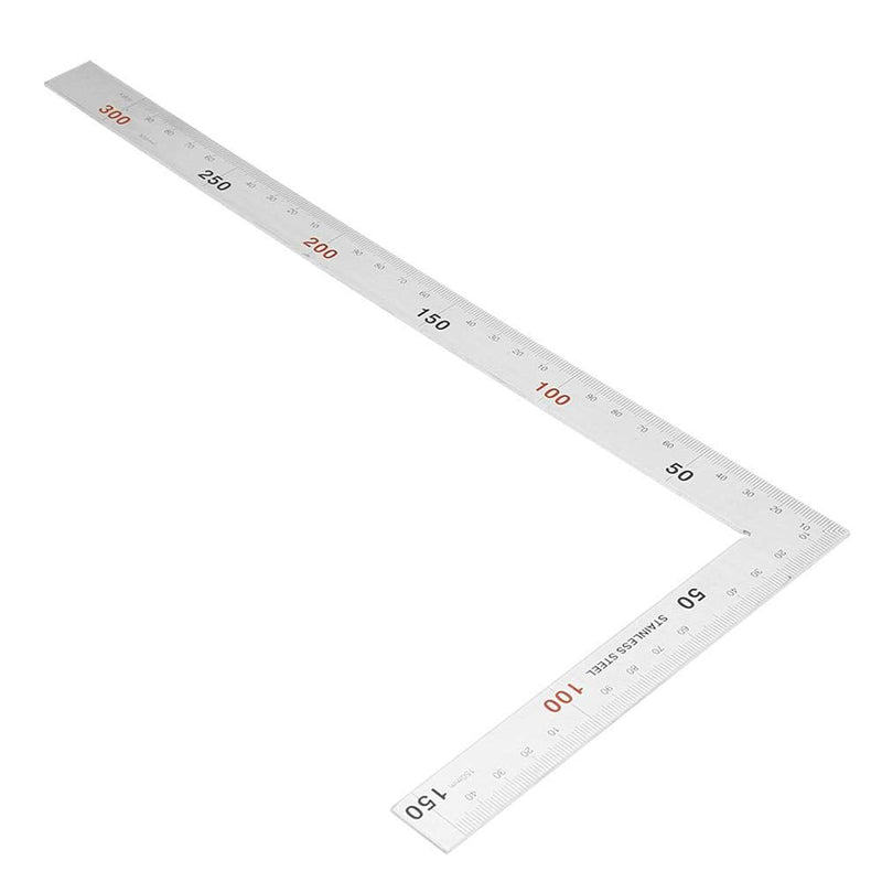  [AUSTRALIA] - Angle Ruler - Stainless Steel 90 Degree Right Angle Ruler Measurement Square Tool(300mm150mm)