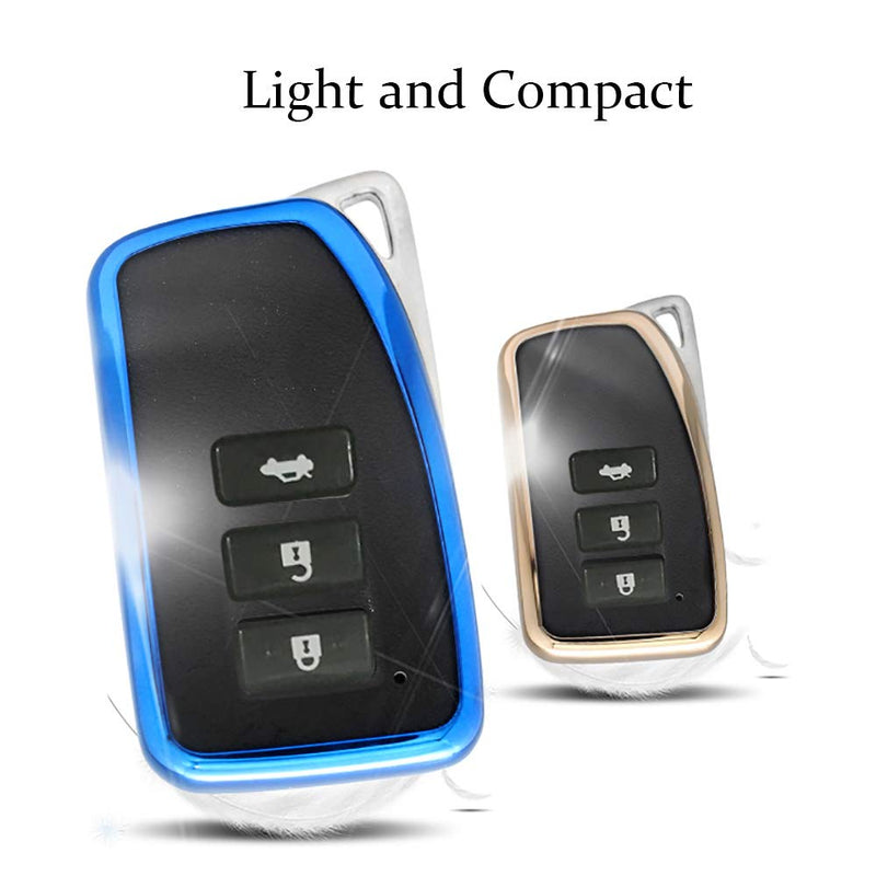 ontto Key Fob Cover Case Shell Jacket Protector Prevent Falls Scratch Keychain Key Ring Fit for Lexus NX GS RX is ES GX LX RC Gold - LeoForward Australia