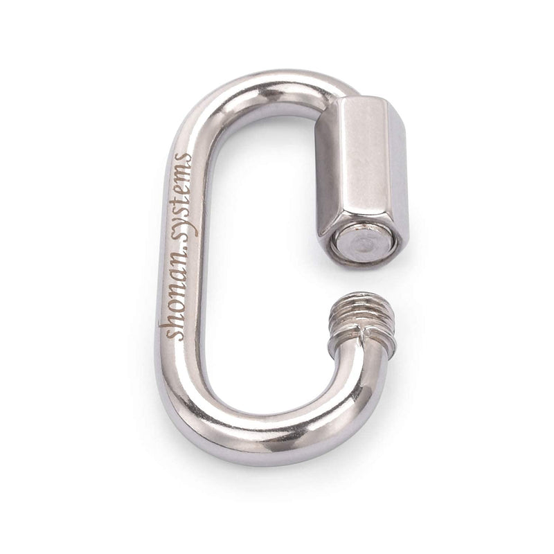  [AUSTRALIA] - SHONAN 2.3 Inch Stainless Steel Chain Quick Links- 5 Pack 1/4" Locking Carabiners, Chain Hooks, Twist Key Ring Screw Chain Link, 880 Lbs Capacity 2.3 Inch, 5 Pack