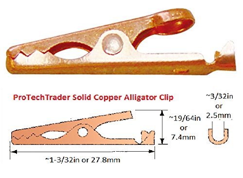  [AUSTRALIA] - Solid Copper Alligator Clips (4 Pack) Crocodile Jaw Soldering Heat Sink & DIY Test Clip Wire Connector Rated for 5 Amps (5a) & Up to 12 ga (12awg) Wire 1-1/8in (28mm) Clips