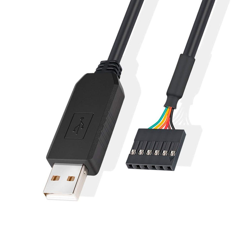 DTECH FTDI USB to TTL Serial Adapter 3.3V Debug Cable 6 Pin Female Socket Header UART IC FT232RL Chip for Windows 10 8 7 Linux MAC (3ft, Black) 3ft/1m - LeoForward Australia