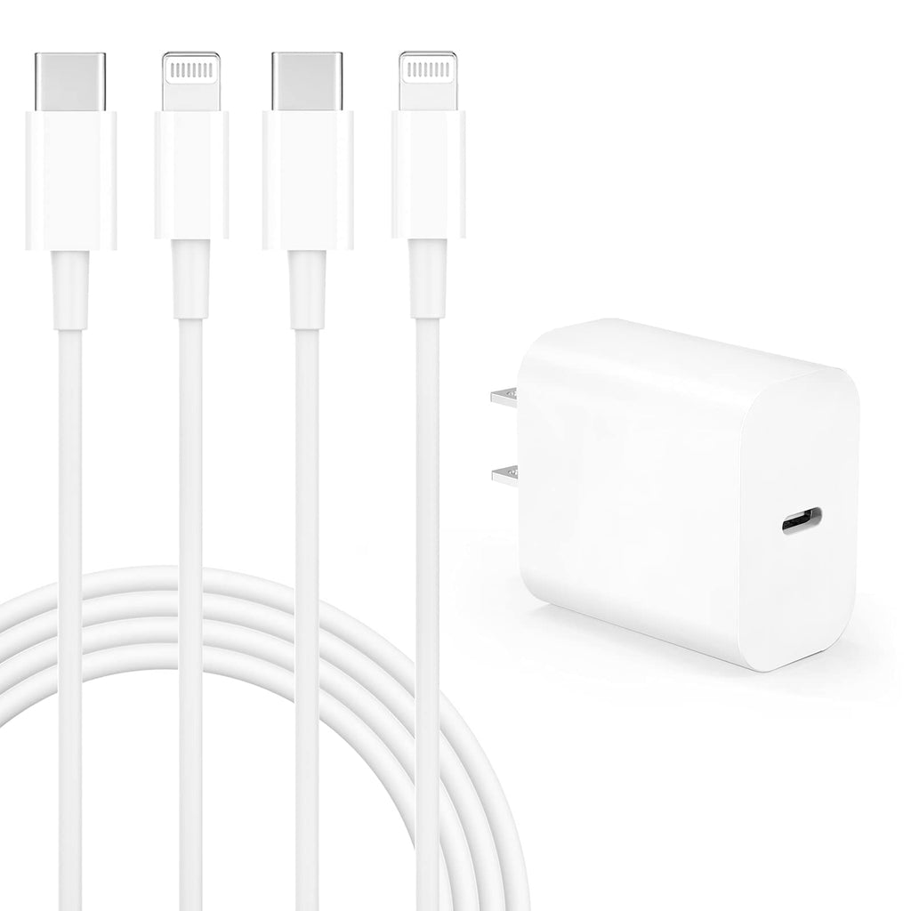  [AUSTRALIA] - iPhone Charger, Amoner Fast Wall Charger 20W PD USB C Charger Vertical Port with [Apple MFi Certified] 2Pack 3FT C to Lightning Cable for iPhone 14/13/12/12Pro/12ProMax/11/Pro/11ProMax/XR/XS/8/SE white