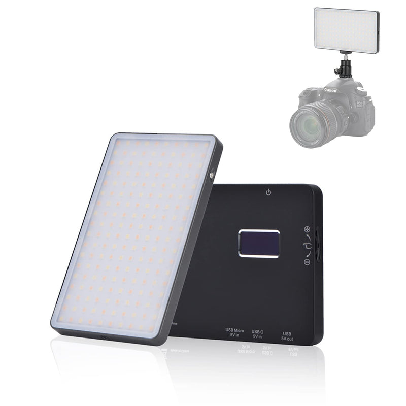  [AUSTRALIA] - Photography Lighting Kit , Portable Led Panel Lights Dimmable Rechargeable Video Lights with LCD Display DSLR Camera Lighting for Video Conferencing Recording, Zoom Meetings, Filming