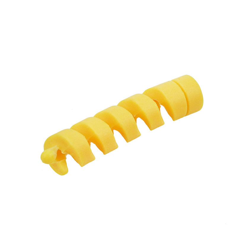  [AUSTRALIA] - Xiaoyztan 100 Pcs Spiral Cable Protective Sleeves Silicone Flexible Wire Protector, Suitable for All Types of Electronic Data Lines (Yellow)