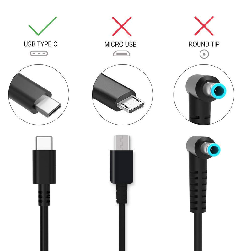  [AUSTRALIA] - 45W UL Listed USB-C Fast Charger Fit for HP Spectre Elitebook x360 840 Probook Chromebook Type-C Series Laptop AC Power Adapter Supply Cord