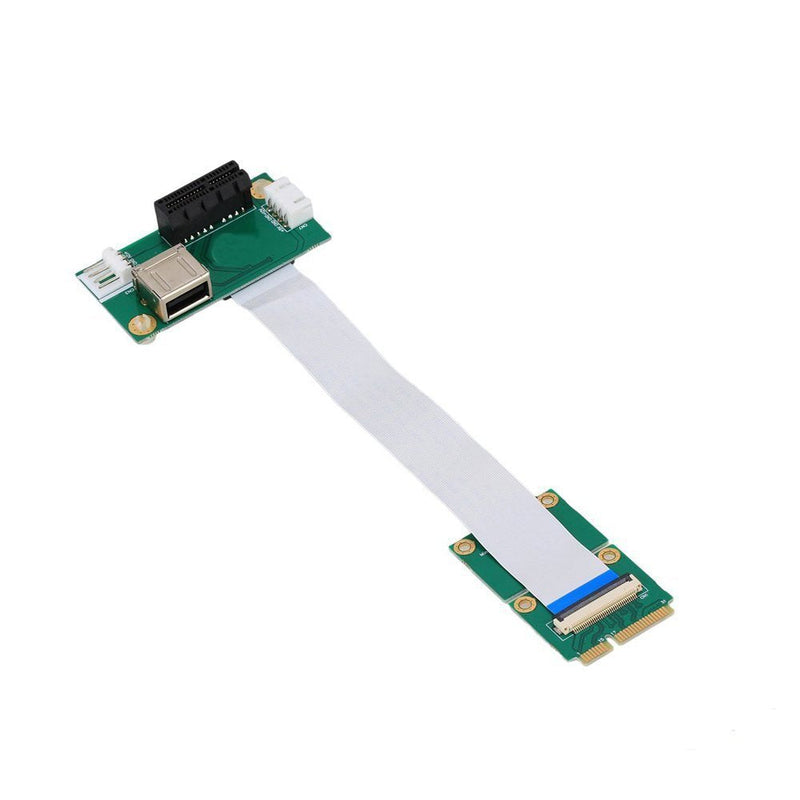  [AUSTRALIA] - Mini PCI-E to PCI-E Express 1X Extension Cord Adapter Card with USB Riser Card