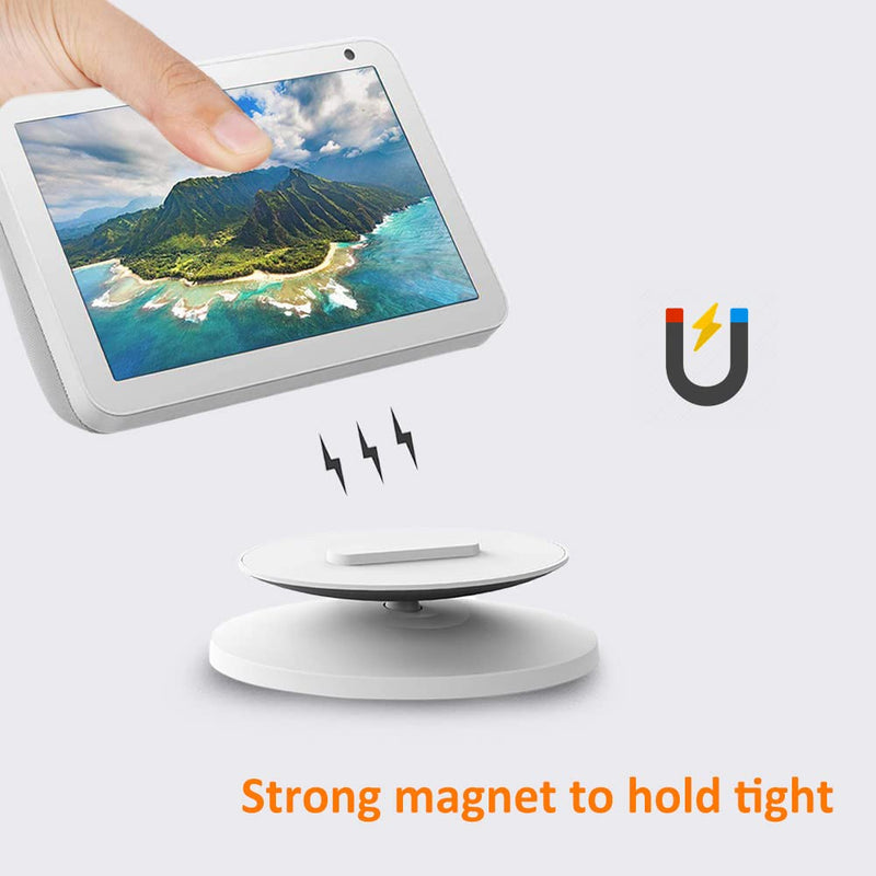  [AUSTRALIA] - AutoSonic Stand for Echo Show 8 and 5 (1st Gen and 2nd Gen) | Accessories Made for Echo Alexa | Swivel and Tilt | Magnetic Attachment | White