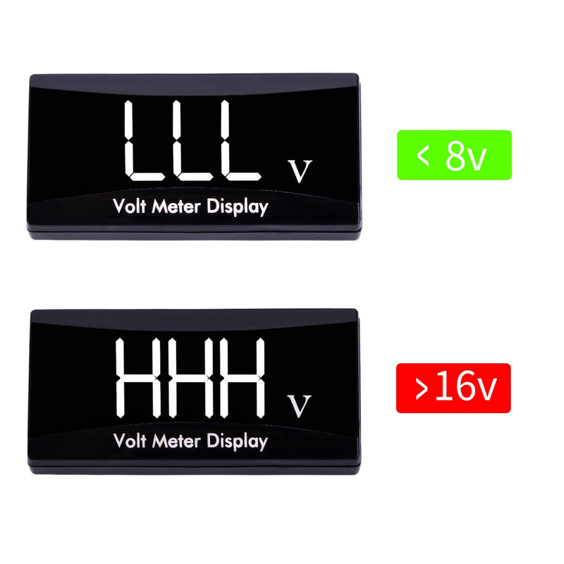 DC 12V Car Digital Voltmeter Gauge - AIMILAR LED Display Voltage Volt Meter for Car Motorcycle (White) White - LeoForward Australia