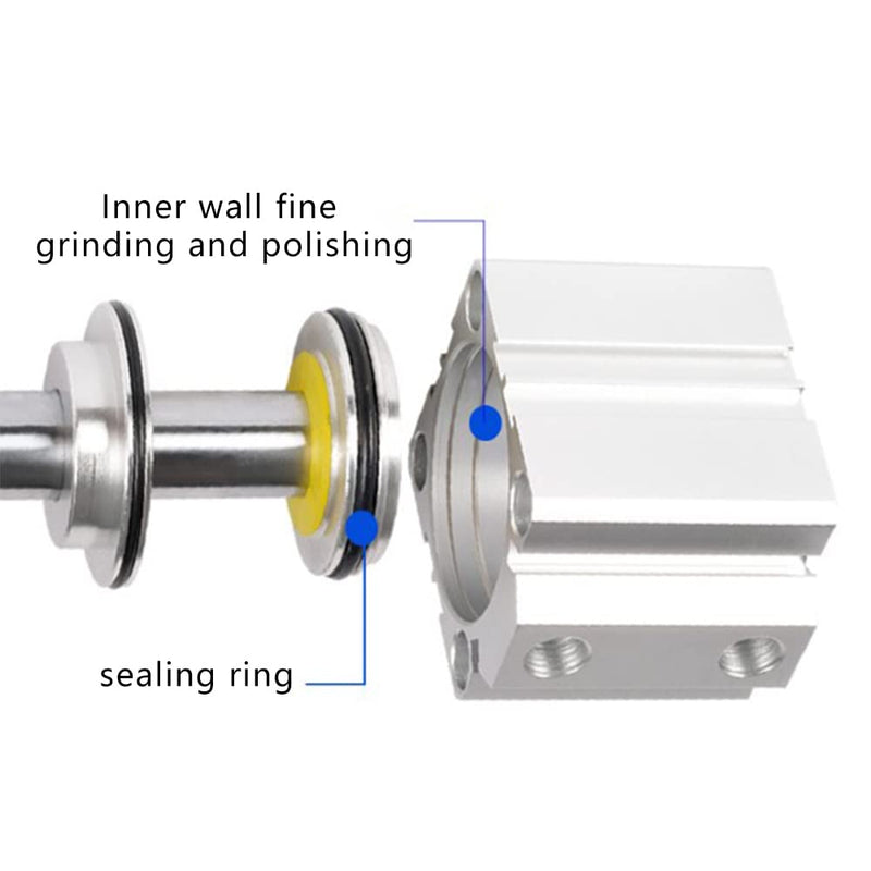  [AUSTRALIA] - Othmro SDA25 x 45 Sealing Thin Air Cylinder Pneumatic Air Cylinders, 25mm/0.98inch Bore 45mm/1.77inch Stroke for M5 Aluminium Alloy Pneumatic Components for Pneumatic and Hydraulic Systems 1pcs SDA25x45