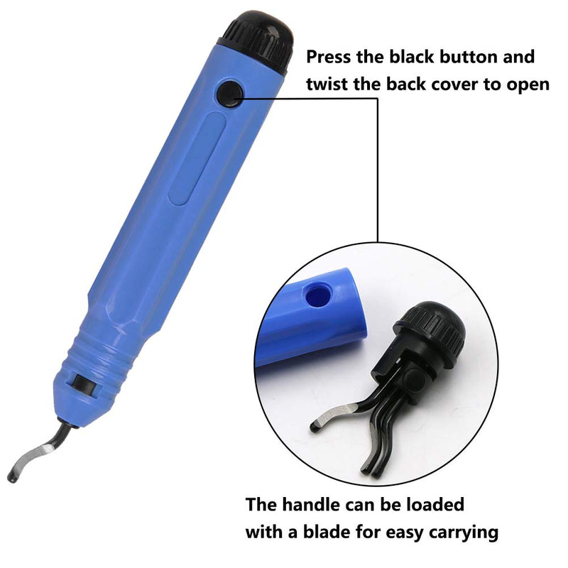 Saiper Deburring Tool Kit, NB1100 Handle with 10pcs Extra BS1010 HSS Blades- Hand Rotary Pipe Deburring Cutter for Cutting Deburrs Wood, Plastic, Copper, Aluminum and Steel - LeoForward Australia