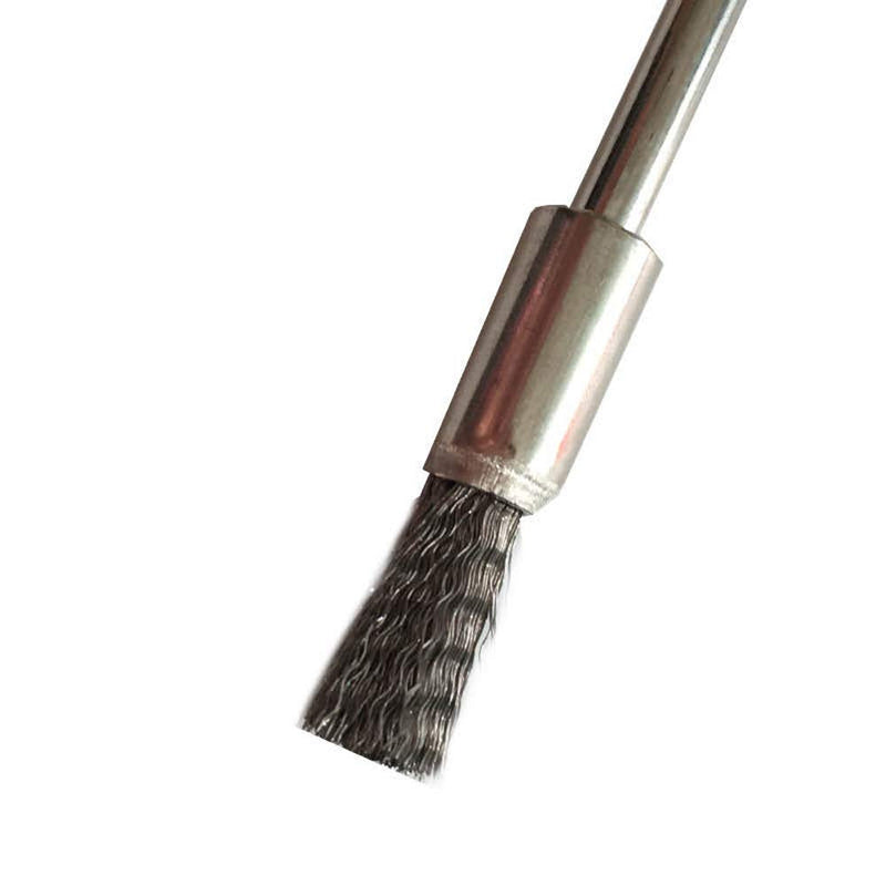  [AUSTRALIA] - 10 Pieces Extended Stainless Steel Wire Steel Cleaning End Brushes Pen Wire Brush Rust Paint Removal Bits Polishing Rotary Tools Accessories 3 MM Mandrel (6mm end Brush)
