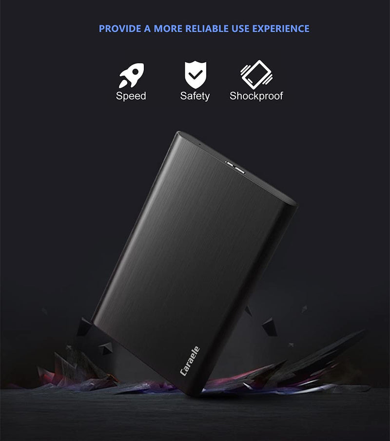  [AUSTRALIA] - Caraele 320GB Ultra Slim Portable External Hard Drive USB3.0 HDD Storage Compatible for PC, Desktop, Laptop, MacBook, Chromebook, Xbox One, Xbox 360, PS4 (Black) Black