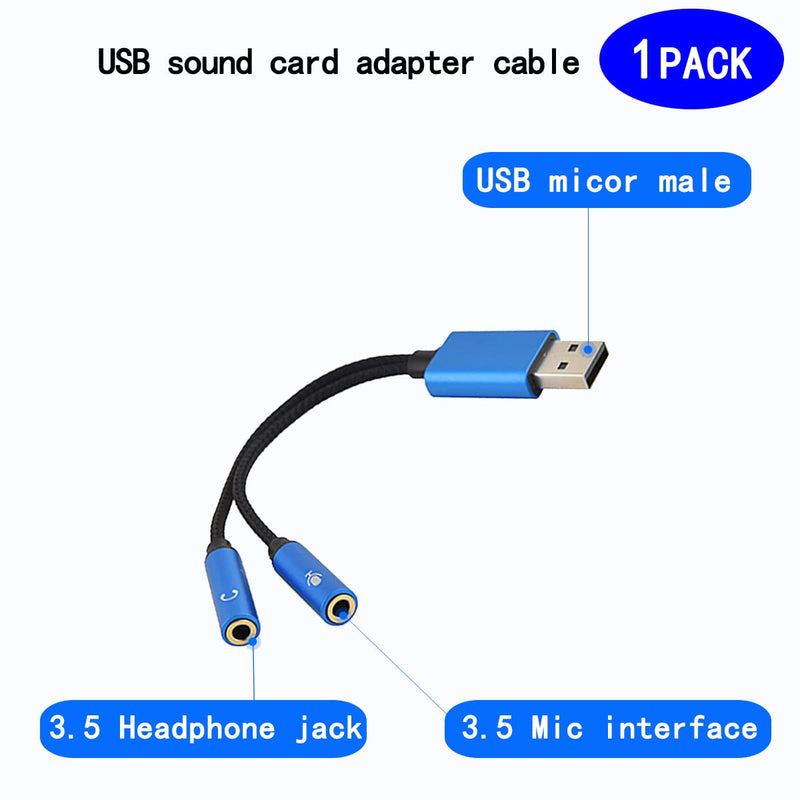  [AUSTRALIA] - rgzhihuifz USB Sound Card, USB to Audio Jack, USB-A to 3.5mm Female TRS Headphone and Microphone Jack, External Stereo Sound Card for PS4, PS5, PC, Mac, Laptop, Desktops, Headphone and More（5.8INCH