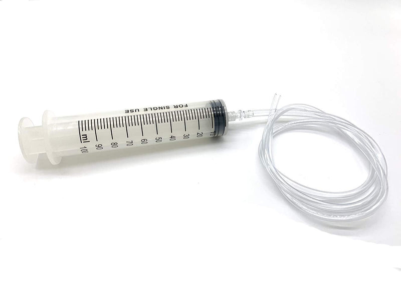  [AUSTRALIA] - 3 Pack 100ml/cc Large Plastic Syringe with Cap, 3Pcs 3.2ft Handy Plastic Tubing 14ga Blunt Tip and Luer Connections, Tubing Connnector for Scientific Labs, Measuring, Watering, Refilling, Filtration, Feeding