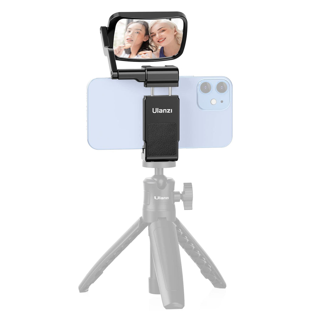  [AUSTRALIA] - ULANZI Smartphone Selfie Mirror Phone Holder Clip Mount for iPhone 14 13 12 Pro Max Mini Rear Phone Camera Vlogging Live Streaming Must Have Accessories