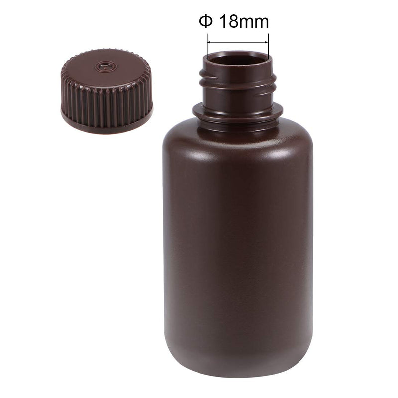  [AUSTRALIA] - uxcell Plastic Lab Chemical Reagent Bottle 100ml/3.4oz Small Mouth Sample Sealing Liquid Storage Container Brown 8pcs