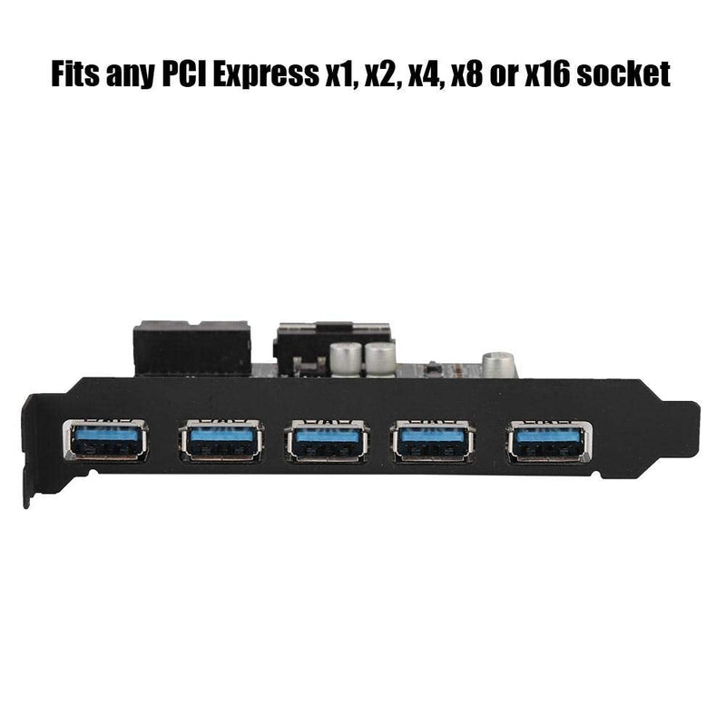  [AUSTRALIA] - Zopsc 19PIN PCI-E to 5 Port PCI Express USB Hub Converter USB 3.0 Expansion Card Adapter with Driver CD for Windows XP, Vista and Windows 7, etc