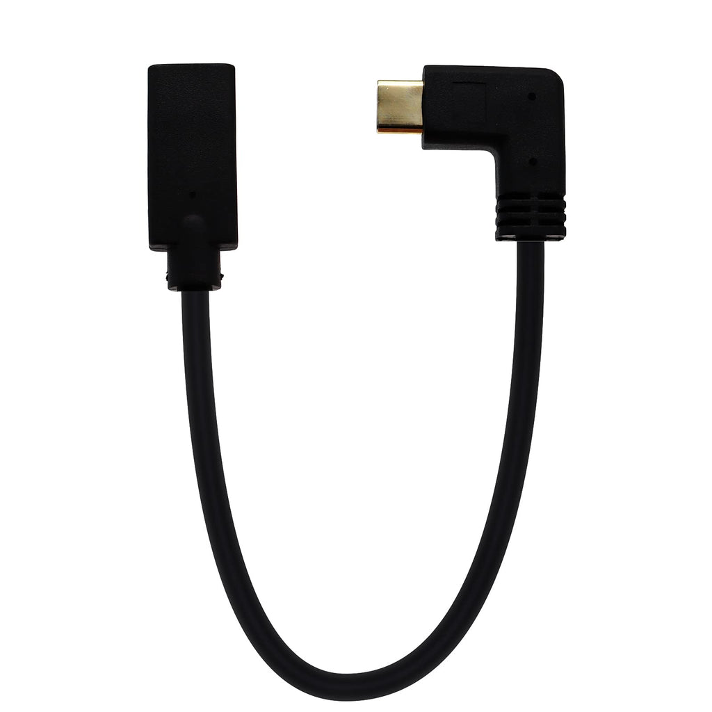  [AUSTRALIA] - LOKEKE USB C to USB C Cable, 10Gbps Gold Plated Type C Male 90 Degree to Type 3.1 C Female Charging Sync Date Cable Adapter Cord for Computer/Phone(0.3M, M 90 Degree to F) 0.3M