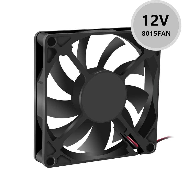  [AUSTRALIA] - Dorhea 80x80x15mm Fan 12V 2Pin DC 8015 Brushless Cooling Case Fan for Cooling PC Computer Case CPU Radiator Cooler Fan 2Pin