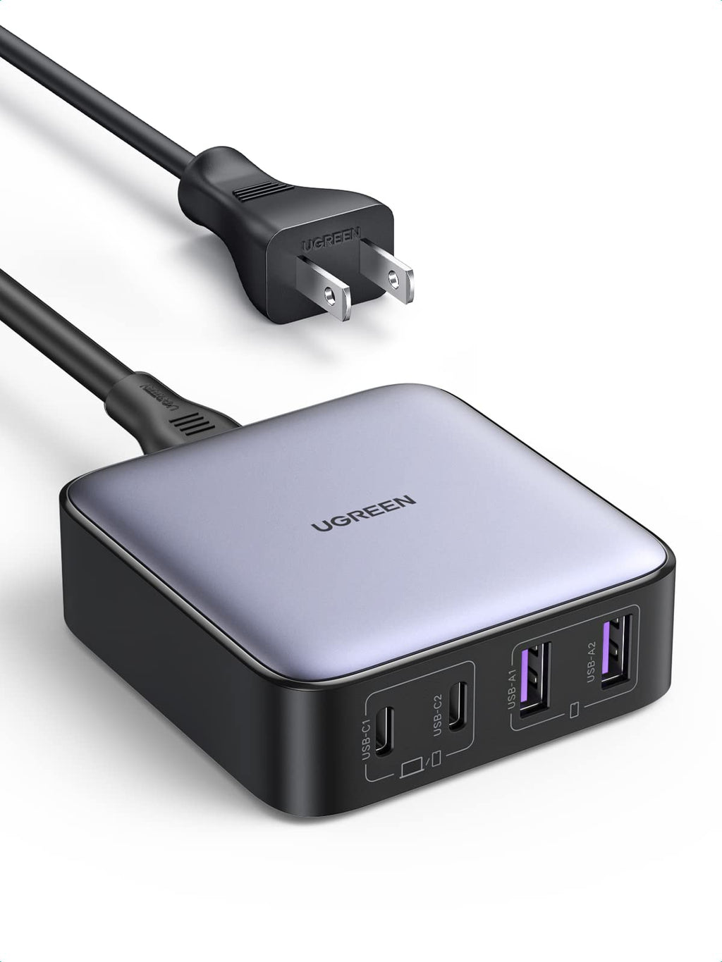  [AUSTRALIA] - UGREEN 65W USB C Charging Station, Nexode 4 Ports USB C Charger, GaN Desktop Charger Compatible with iPhone 14/14 Plus/14 Pro/14 Pro Max/13/12, Galaxy S22, iPad, MacBook Pro, Steam Deck and More