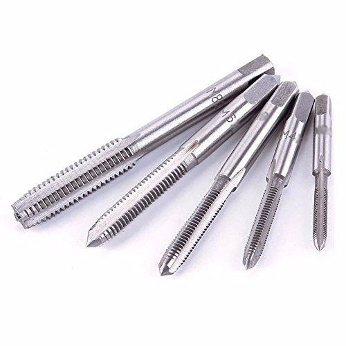  [AUSTRALIA] - QISF Adjustable Silver T-Handle Ratchet Tap Holder Wrench with 5pcs M3-M8 3mm-8mm Machine Screw Thread Metric Plug T-shaped Tap